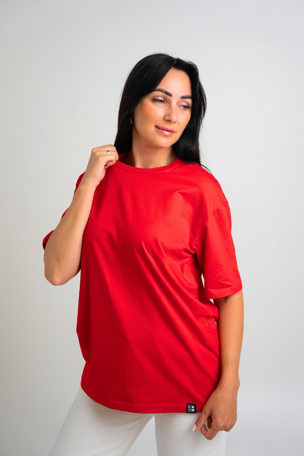 Kopo Women's Oversized T-Shirt: Red